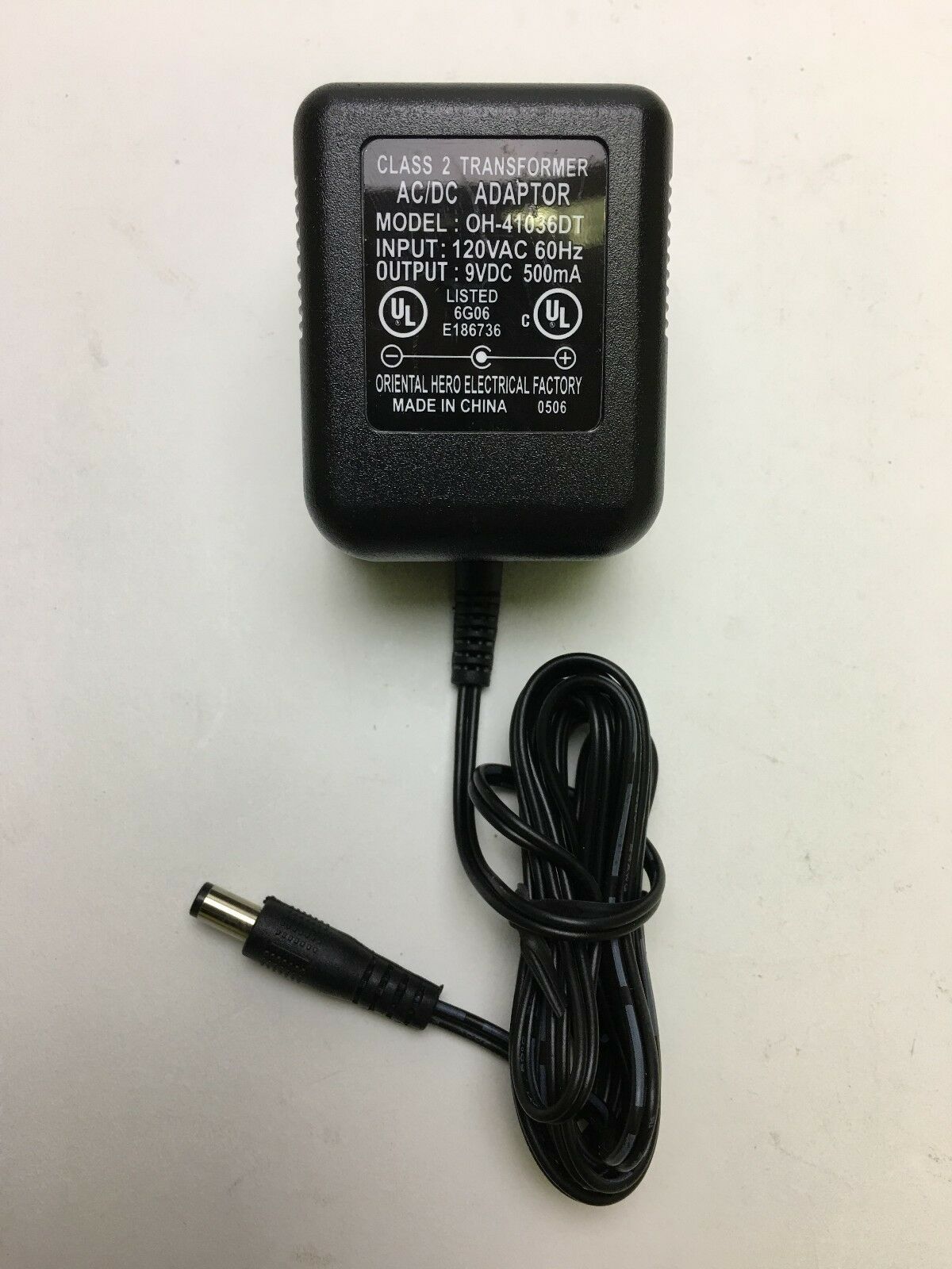 New 9V 500mA OH-41042DT Class 2 Transformer Ac Adapter